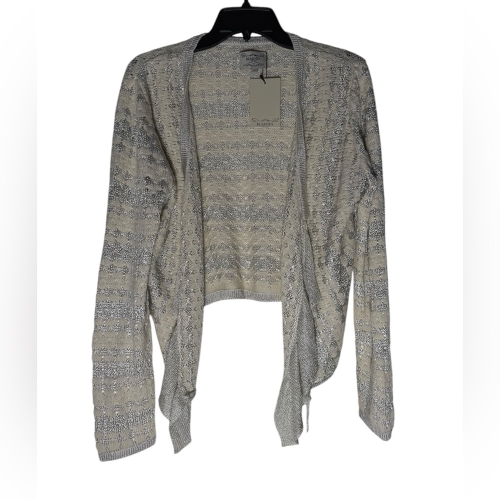 Blarney Woolen Mills Cardigan sweater womens Large Open Front draped Ireland NWT